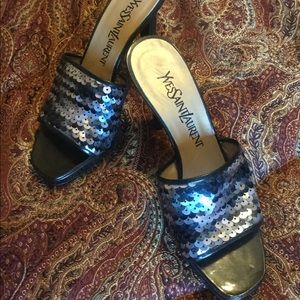 Authentic YSL sequins sandals.